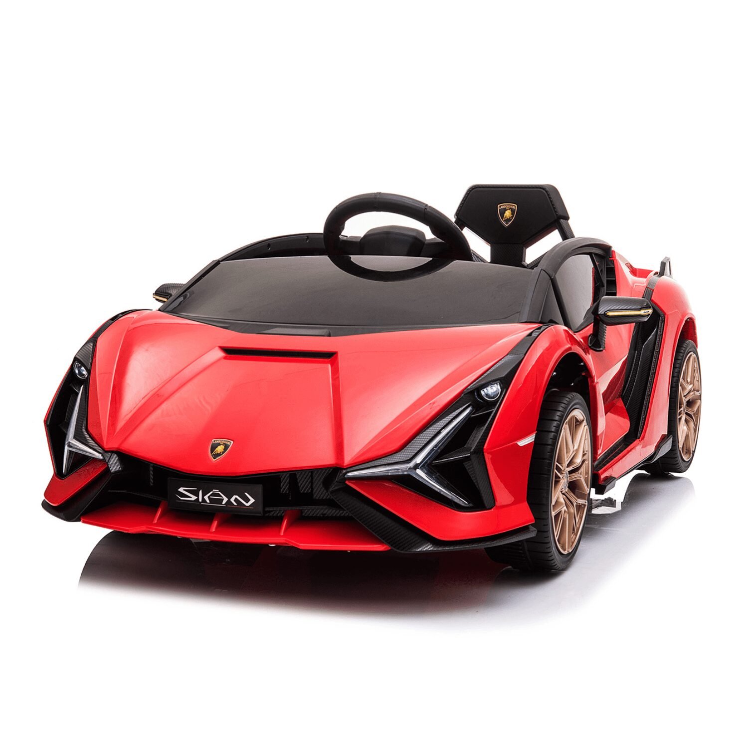 Лицензирана акумулаторна кола Lamborghini Sian, 12V, EVA гуми, Кожена седалка - Image 14