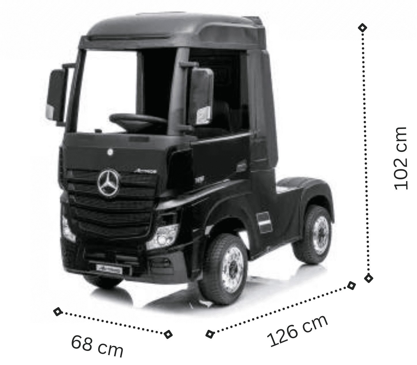Лицензиран Акумулаторен Камион Mercedes ACTROS, 12V/14Ah, 180W, 4х4, R/C 2.4, EVA гуми - Image 12