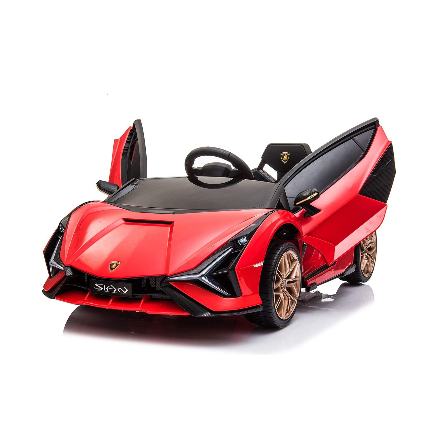 Лицензирана акумулаторна кола Lamborghini Sian, 12V, EVA гуми, Кожена седалка - Image 7