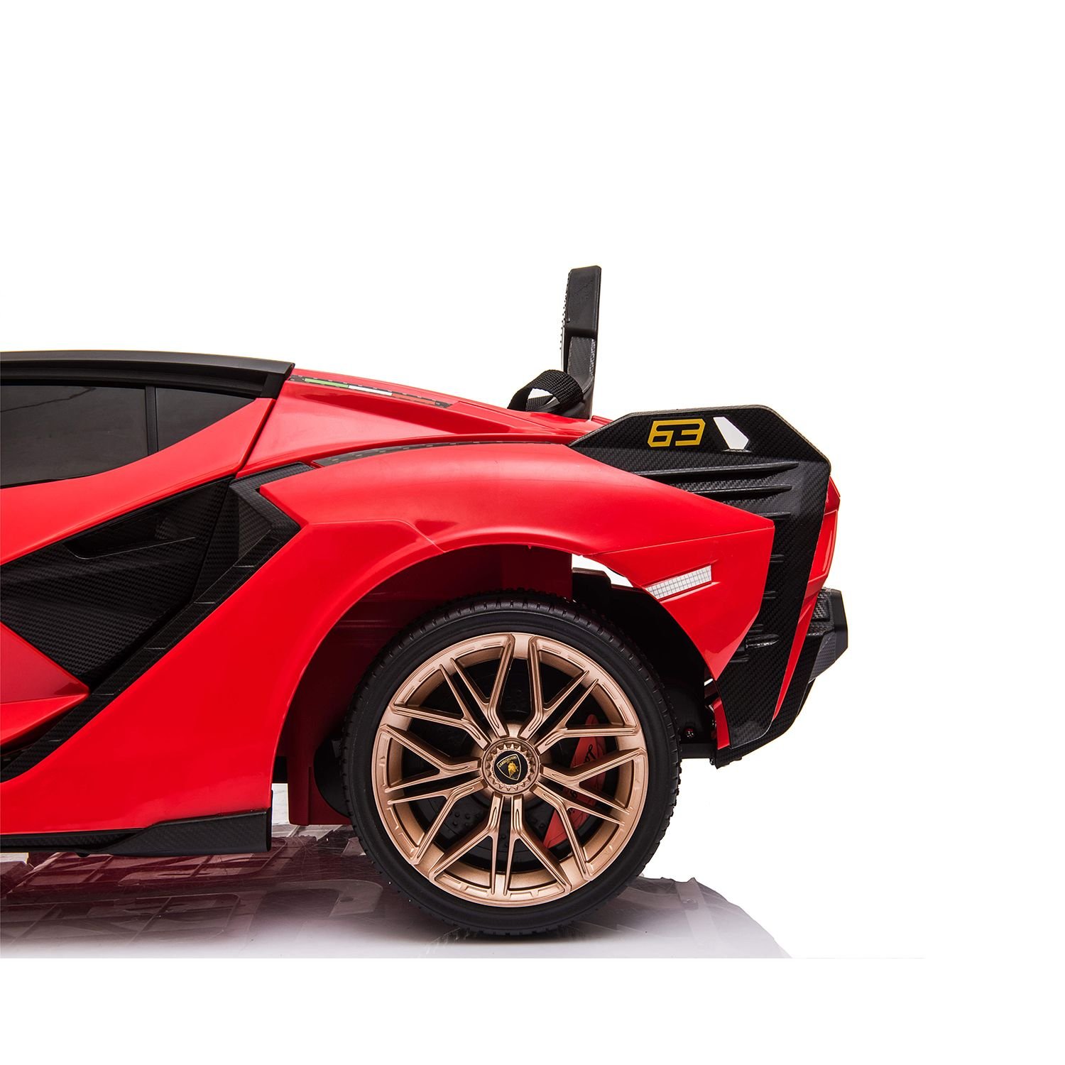 Лицензирана акумулаторна кола Lamborghini Sian, 12V, EVA гуми, Кожена седалка - Image 3