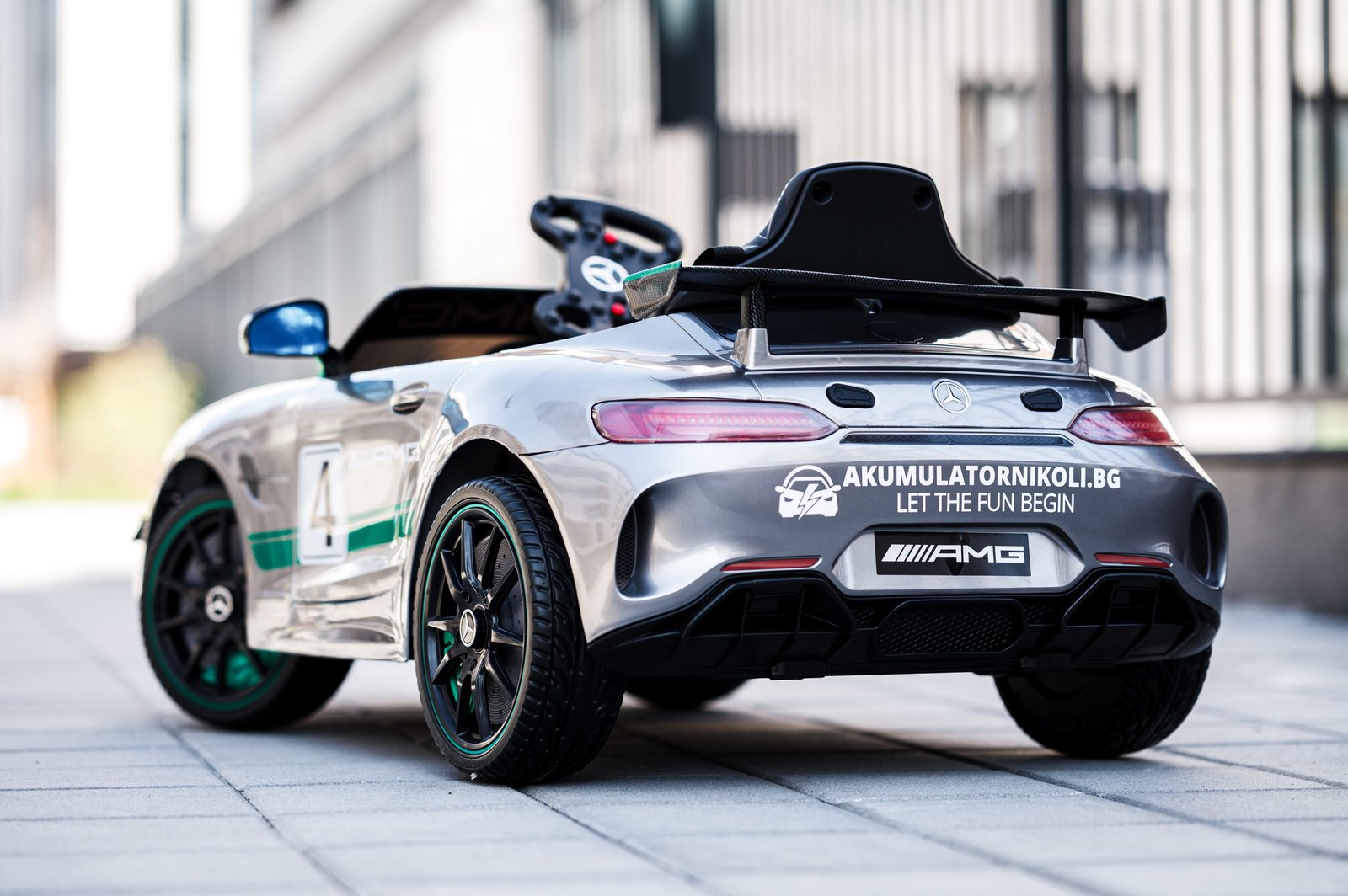 Лицензирана Акумулаторна Кола Mercedes GT4 EVO, 100W, 12V/7Ah, EVA гуми, R/C 2.4 - Image 3