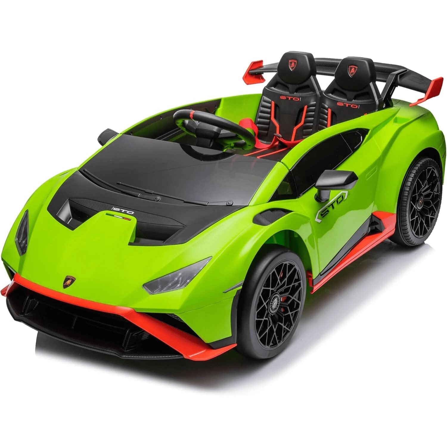 Лицензирана акумулаторна кола Lamborghini Huracán STO, 100W, 12V/7Ah, EVA гуми, MP3 - Image 2