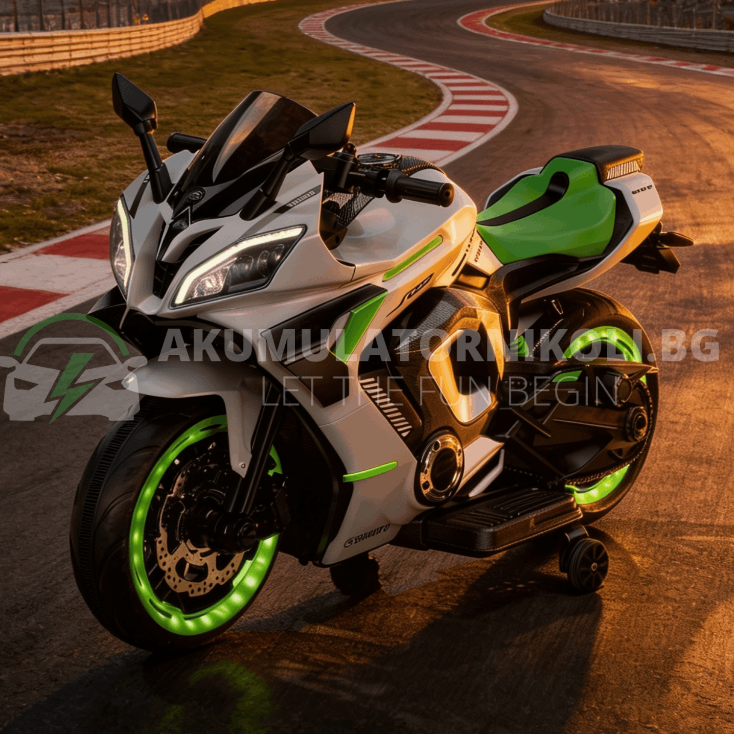 ride on motorcycle r9 green